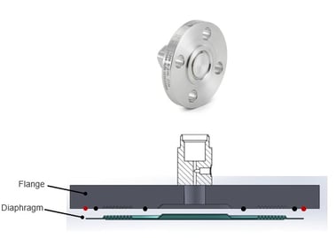 Sello de diafragma Flush Flanged Soldado