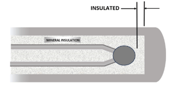 Thermocouple ungrounded junction insulated